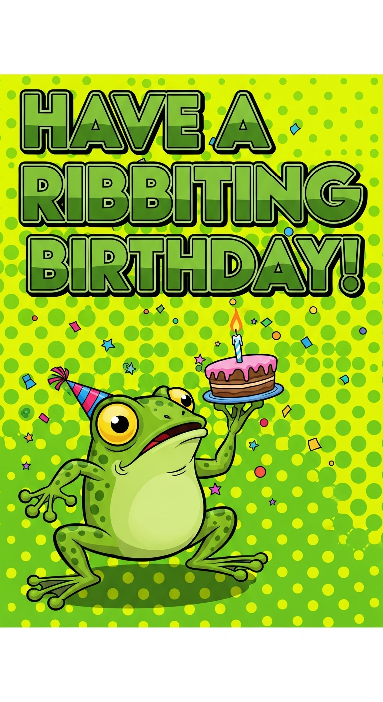 Funny Frog Birthday Card
