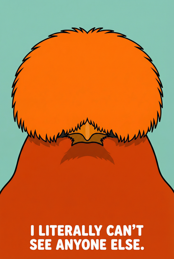 vector bird valentines greeting card - Can't See Anyone